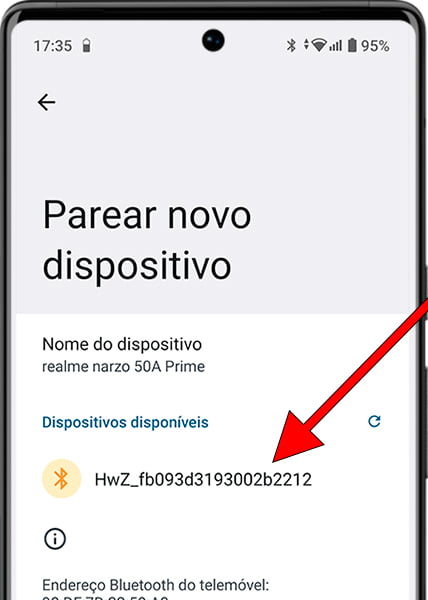 Dispositivos Bluetooth disponíveis no Android