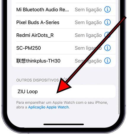 Selecionar dispositivo Bluetooth no iPhone