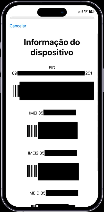 Informação IMEI iOS