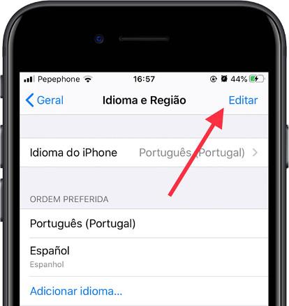 Editar idioma iOS
