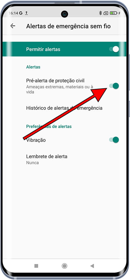 Activar o desactivar alertas de Protección Civil Xiaomi