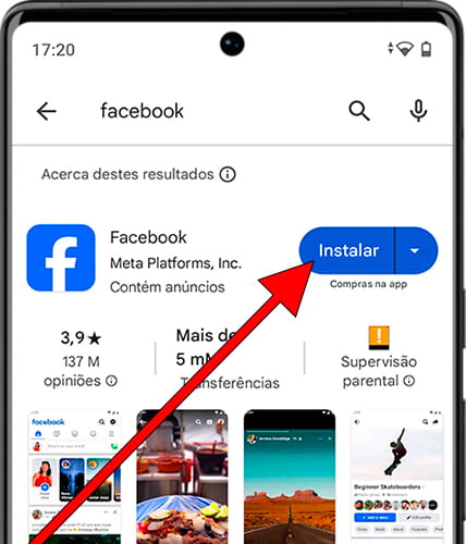 Baixe o Facebook no Google Play