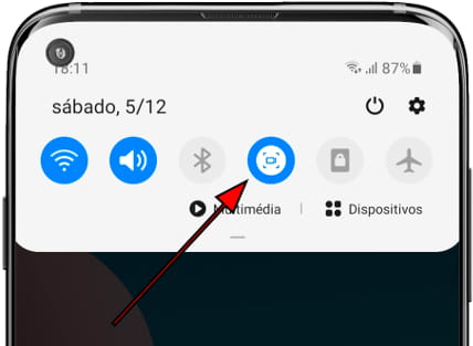 Ícone da tela de gravação Galaxy Note9 Exynos