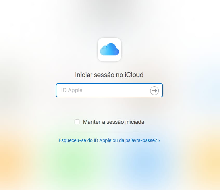 Entrar no iCloud