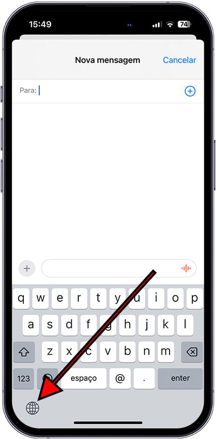 Alternar entre idiomas no teclado iOS