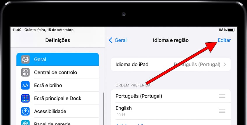 Editar idioma iOS