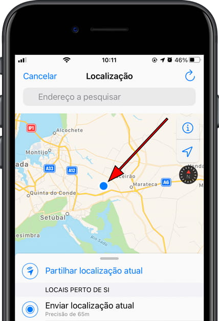 Localização atual WhatsApp