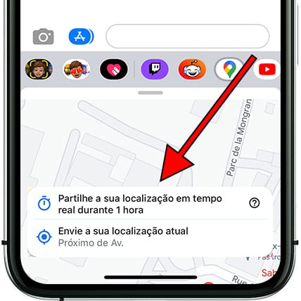 Compartilhar localização do iOS