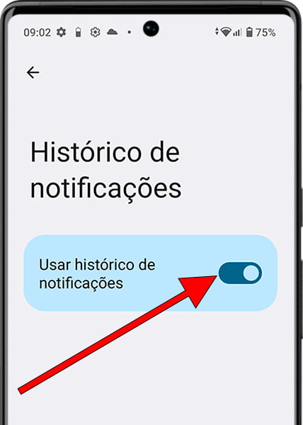 Ativar Histórico de Notificações Android