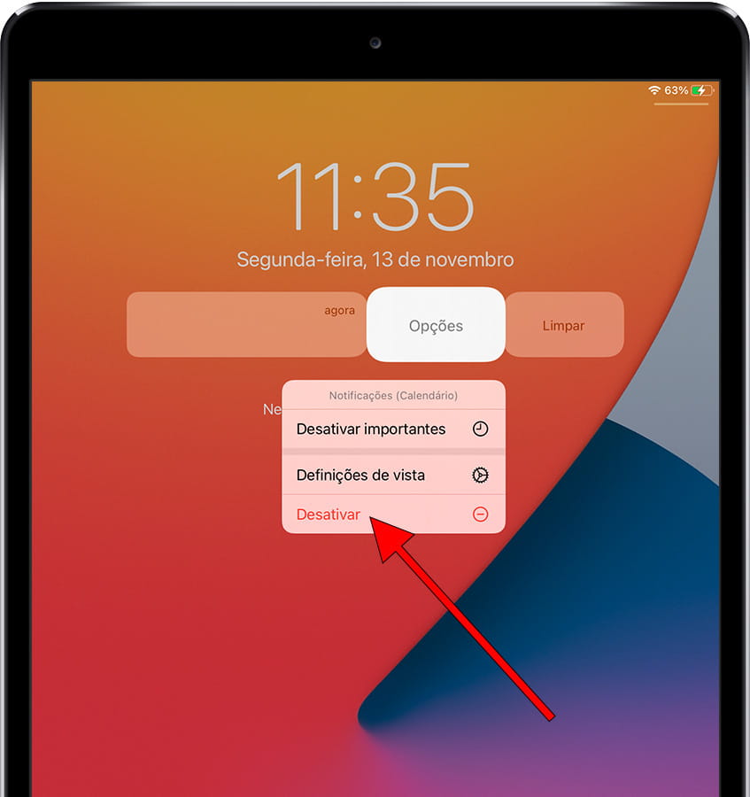 Desativar notificação do iOS