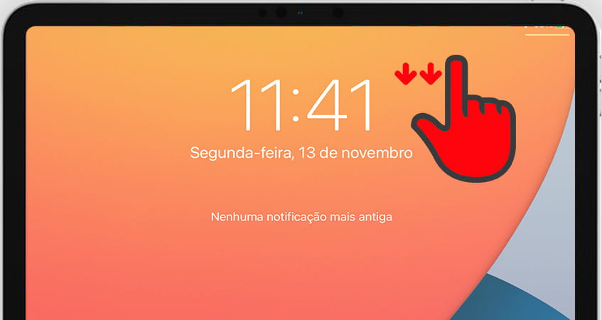 Abra o centro de controle no Apple iPad Air 11 (2024)