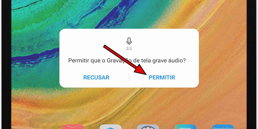 Gravar mensagem de permissão de áudio Huawei MatePad 11.5 S
