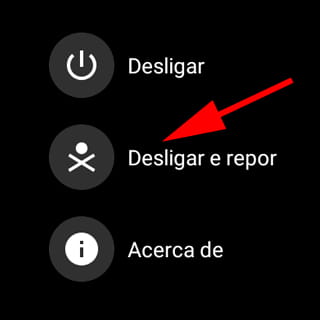 Menu do sistema Wear OS