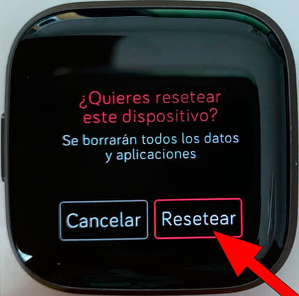 Confirmar restaurado Fitbit