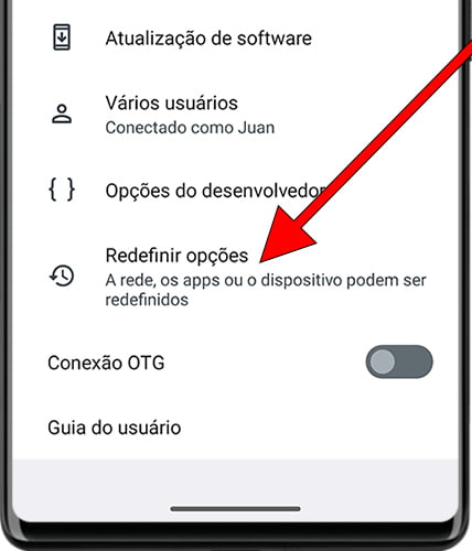 Opções de recuperação no Android