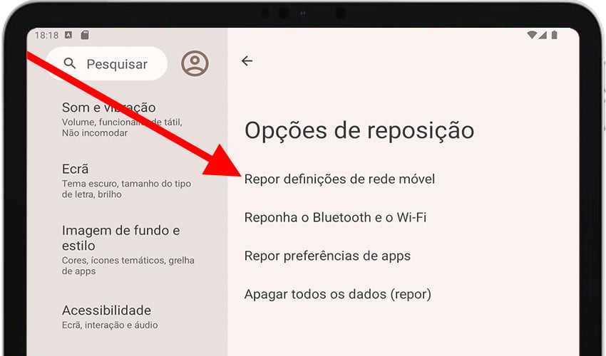 Recuperar Wi-Fi, rede móvel e Bluetooth no Android