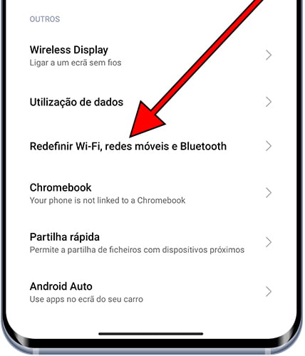 Reinicie o Wi-Fi, redes móveis e Bluetooth no Xiaomi