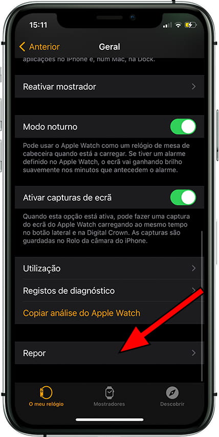 Restaurar o Apple Watch