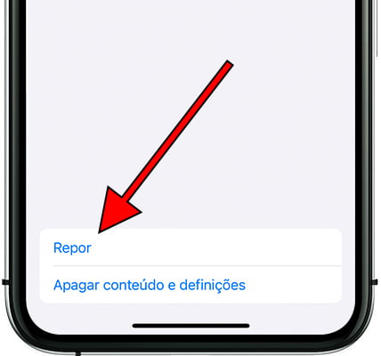 Botão de reset do iPhone