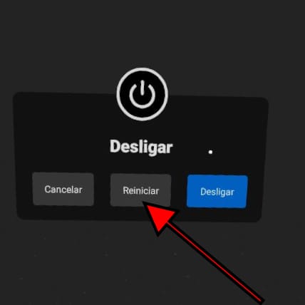 Tela de reinício do Oculus