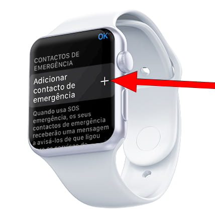 Adicionar contatos de emergência do Apple Watch