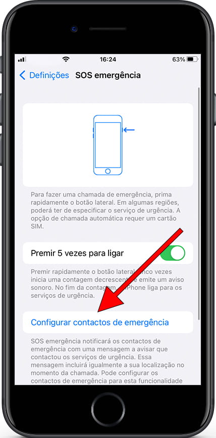 Definir contatos de emergência iPad mini (2024)