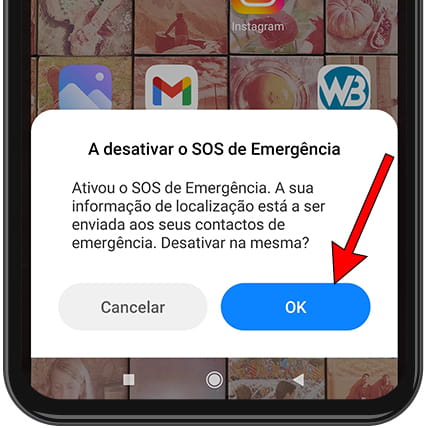 Confirme o cancelamento da chamada de emergência Xiaomi