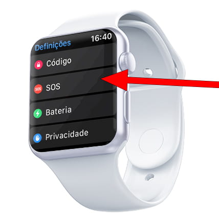 Configurações de SOS Apple Watch