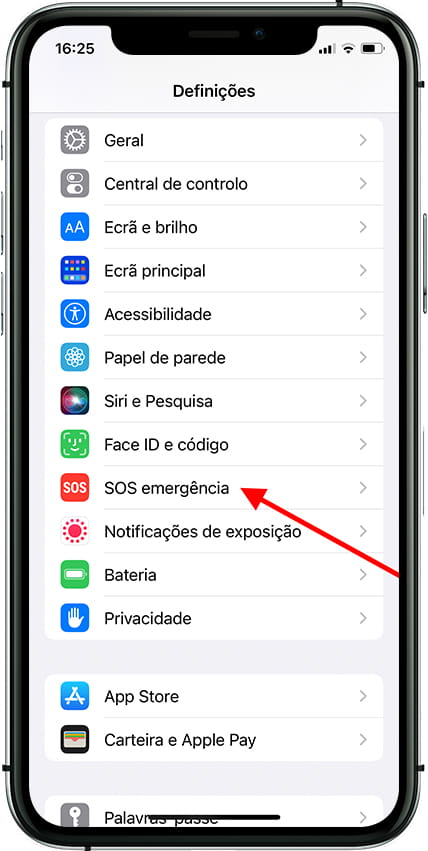 SOS emergência iPhone