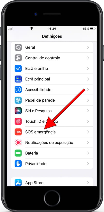 SOS emergência iPhone