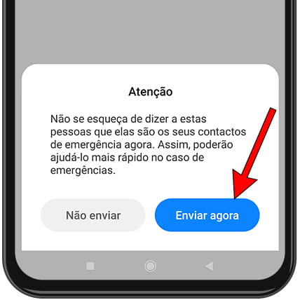 Enviar aviso contatos de emergência Xiaomi