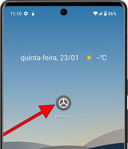 Ícone de configurações Android