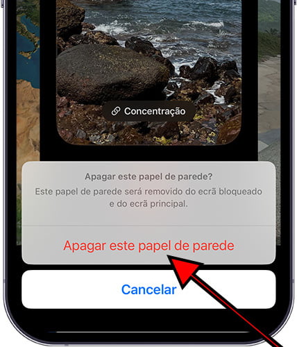 Confirmar remoção de wallpaper no iPhone