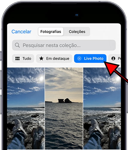 Seleccionar Live Photo en iPhone