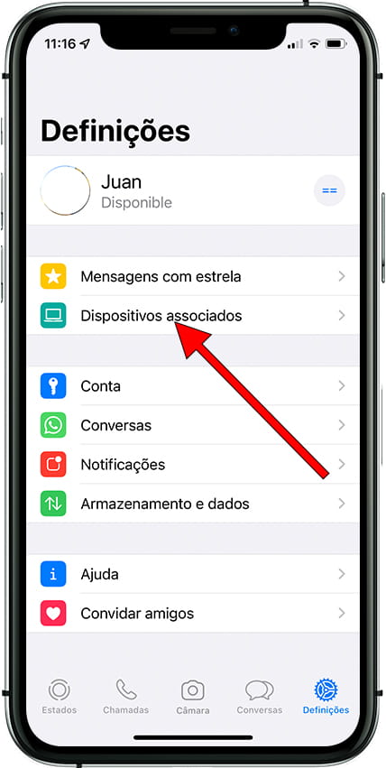 Definições WhatsApp Web/Desktop iOS